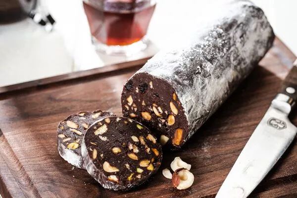 Hazelnut Pistachio Chocolate Salami